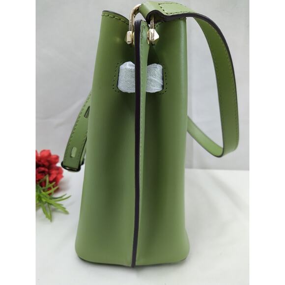 Michael Kors Hamilton Legacy Green Leather Lock Detail Messenger Bag - NWT $458 - Picture 9 of 13